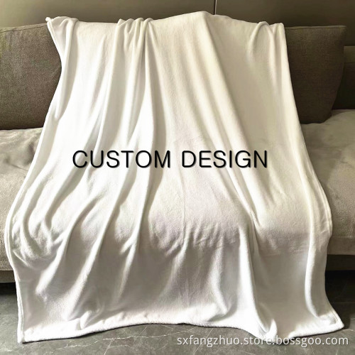 50*60inch 280gsm polyester soft flannel custom white sublimation blank blankets